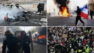 Milan police clashed Sunday with protesters throwing stones and looting shops during protests