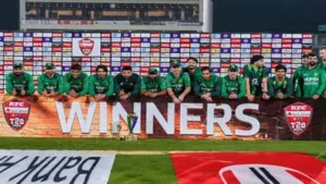 Earlier, Pakistan captain Sahibzada Farhan led the batting with 76 runs off 47 balls, including