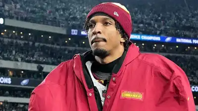 Washington Commanders quarterback Jayden Daniels confronts a difficult challenge