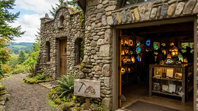 Built using around 800 tons of rock, the two-storey Living Rock Studios houses an unusual