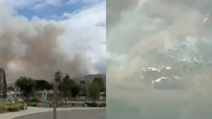 Evacuation orders and warnings were issued in parts of Santa Clarita on Sunday