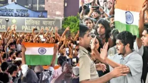 Protests erupted in central Delhi on Friday evening as student organizations gathered to voice