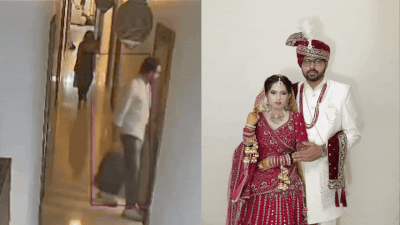What happened in 5 seconds? CCTV captures newlywed entering hotel room with husband, collapsing
