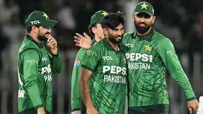 Maaz Sadaqat narrowly missed his maiden T20I century, but his explosive batting helped Pakistan