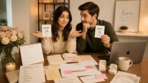 Image - Ai genearted Choosing an auspicious wedding date can offer couples a sense of comfort