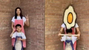 Teo began colouring rice and playing with it alongside her children during a period when