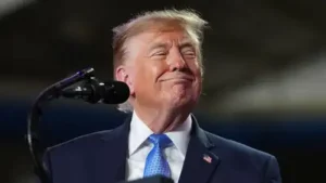 Trump made light of the incident, saying the protester had disrupted him just as he was about