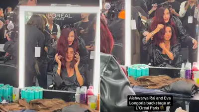 Aishwarya Rai Bachchan and Eva Longoria shared a fun behind-the-scenes moment at Paris Fashion