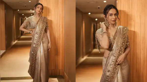 For the ‘Ramayana’ trailer launch event, Rakul Preet Singh stunned fans in a classic zardozi