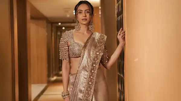 For the ‘Ramayana’ trailer launch event, Rakul Preet Singh stunned fans in a classic zardozi