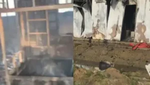 Fire broke out at an impermanent housing facility near Chaudhary Charan Singh International
