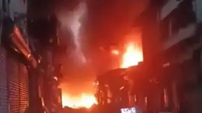 Two unidentified charred bodies were recovered and six people sustained burn injuries