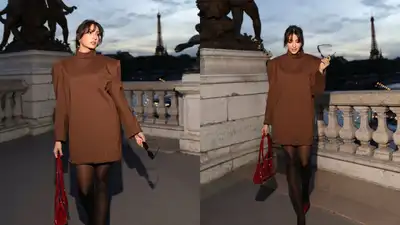Nora Fatehi gave the usual black-and-red combination a miss at Paris Fashion Week 2026