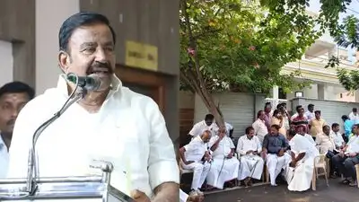 Former DMK minister KN Nehru's supporters have gathered outside his residence in Thillai Nagar