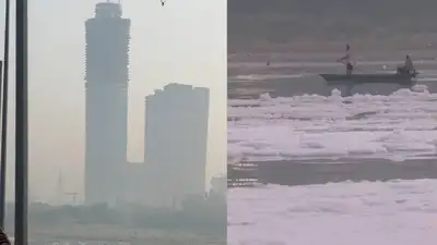 Toxic foam returns to Yamuna as AQI touches 168