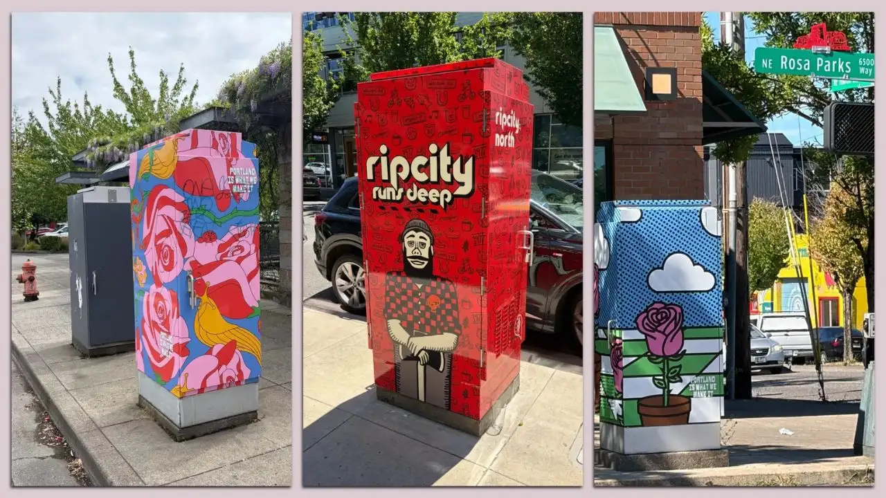 Portland is giving ordinary traffic signal boxes a colourful new purpose, covering the metal