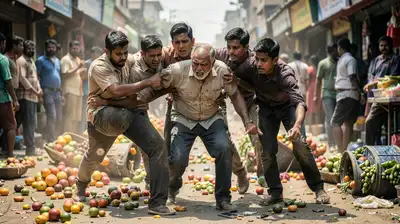 (AI image) A fruit vendor named Shahid Khan was attacked after a minor road incident