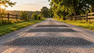 An Indiana court ruling allowed five gravel speed bumps on a private access road to remain