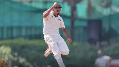 Deshpande took 5/17 in seven overs, including a hat-trick, as Chandigarh were bowled out for 78