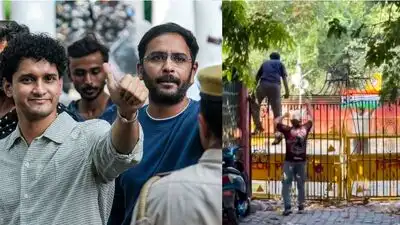 CJP leaders Saurav Das and Ashutosh Ranka were detained by Delhi Police on Tuesday
