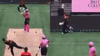 Ali Khan's wide ball goes for six (Screengrabs)