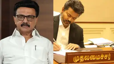 Stalin accused the TVK government of trying to obscure the achievements of the previous DMK
