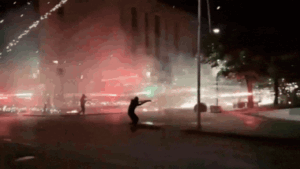 Watch: Protesters launch fireworks at police as fiery clashes take place in Albania