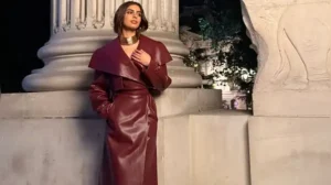 Khushi Kapoor's burgundy leather look brings a luxe new edge to power dressing at Paris Fashion Week