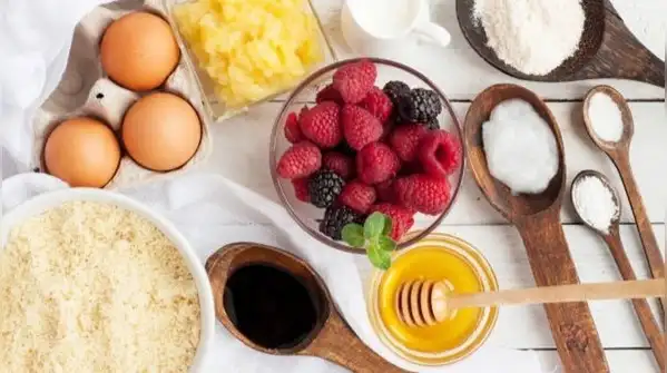 These muffins use almond flour instead of wheat flour, which gives them a moist, tender crumb