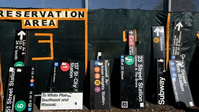 The two-day sale offered old subway signs, seats and MetroCards once used across New York City