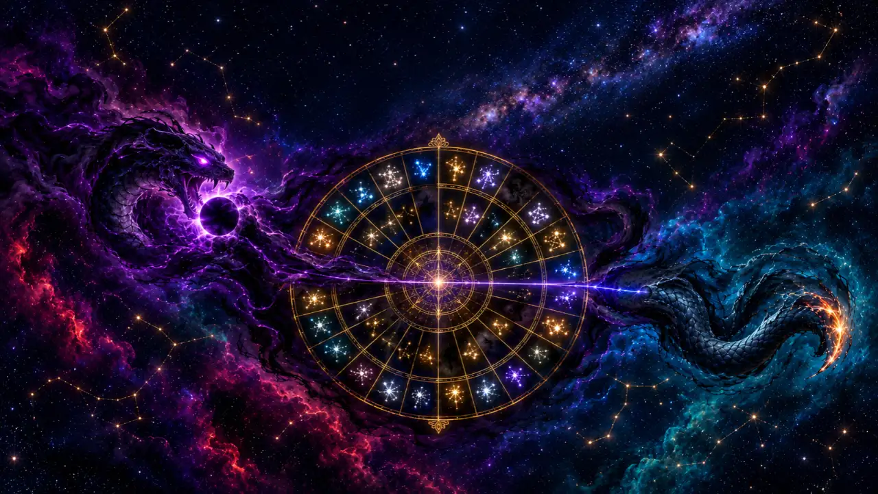Rahu and Ketu sit 180 degrees apart on the birth chart