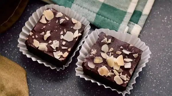 Almond fudge made with just almond butter and a natural sweetener comes together in about five