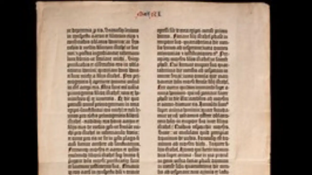 Bought for just £25 in the early 20th century, the roughly 570-year-old leaf from the Gutenberg