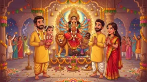 The Durga Ashtottara Shatanamavali is a devotional text that lists 108 names of Devi Durga