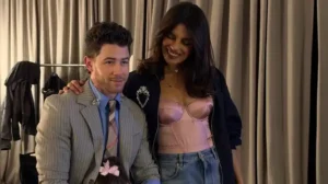 Where Priyanka successfully combined the relaxed nature of denim with satin, Nick Jonas opted