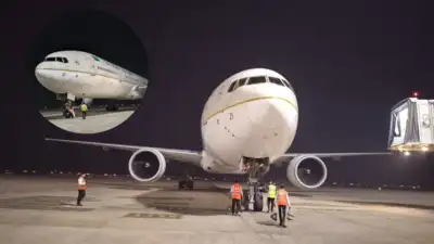 Lucknow airport welcomes its largest-ever commercial aircraft as Saudia's Boeing 777 makes landing