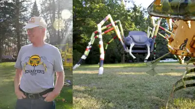 A Pennsylvania man started welding old car parts into sculptures in 1988; his Erie front yard now