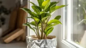 But you will be surprised to know that by placing ordinary kitchen foil around the planted