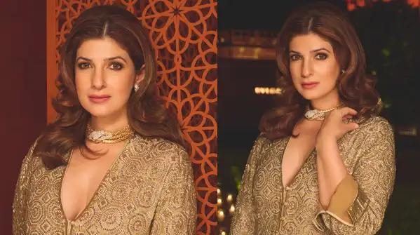 Twinkle Khanna stole the show in a tastefully decorated kaftan at a Bvlgari event during Diwali