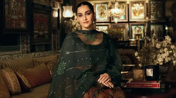 Sonam Kapoor's Gaurang Shah Kalamkari look is pure jewel-toned drama with a maximalist twist