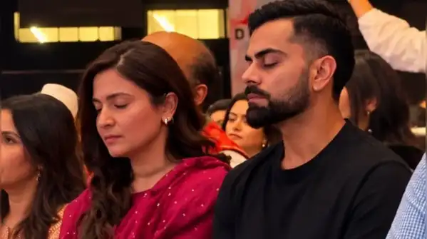 Anushka Sharma's pink anarkali brings a touch of Mughal-Era romance to her spiritual evening