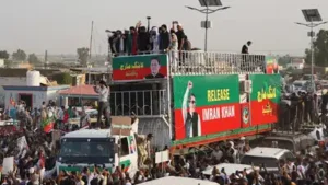 Supporters of imprisoned Imran Khan march towards Islamabad demanding his release