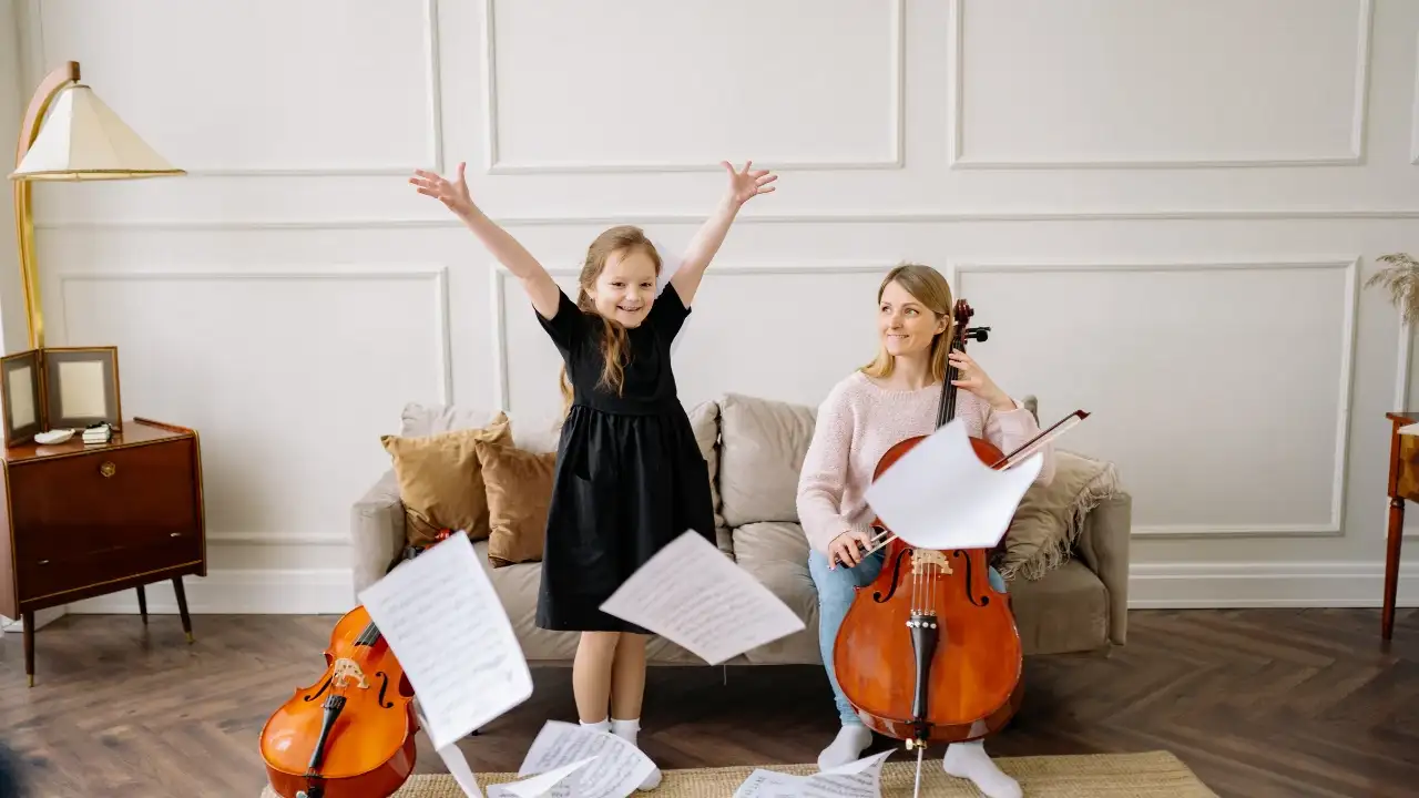Young children often sing while they are already doing something else, playing, getting