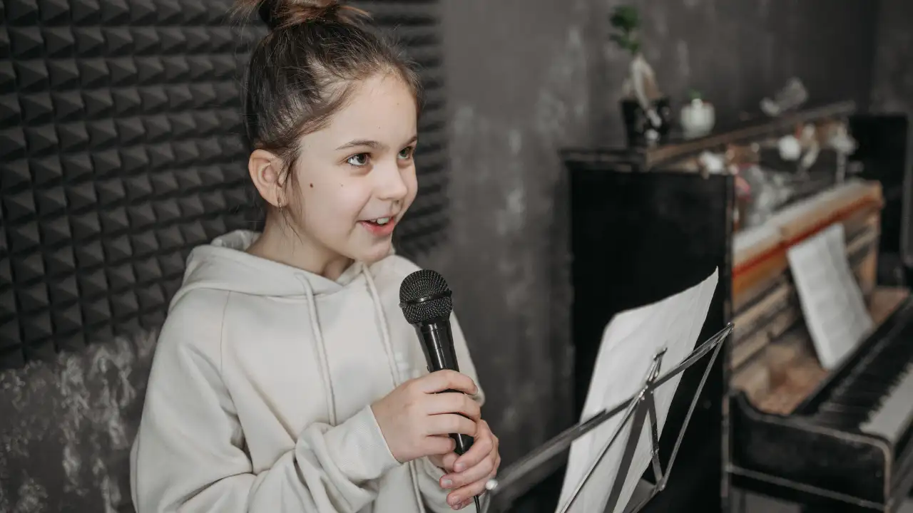Young children often sing while they are already doing something else, playing, getting