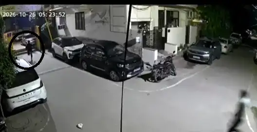 CCTV footage shows Priya leaving her house and heading towards her car About three minutes