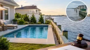A New Jersey homeowner tried to stop a neighbour's plunge pool just eight feet from a waterfront