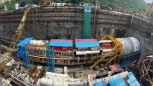 Excavation for the twin tunnels of the Goregaon-Mulund Link Road (GMLR) project beneath Sanjay