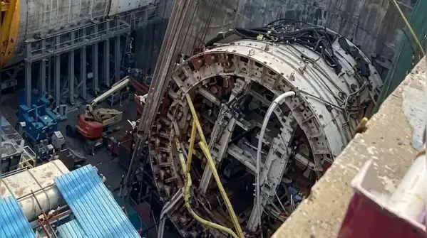 Excavation for the twin tunnels of the Goregaon-Mulund Link Road (GMLR) project beneath Sanjay