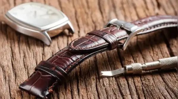Even if your watch case is water resistant, the strap usually isn’t, and getting it wet can