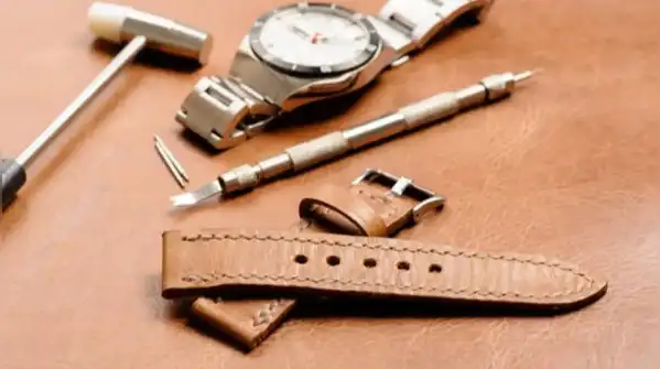 Even if your watch case is water resistant, the strap usually isn’t, and getting it wet can
